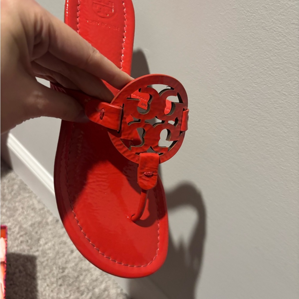 Tory Burch Miller Naplak Logo Sandals in Bright Samba color - Picture 3 of 5